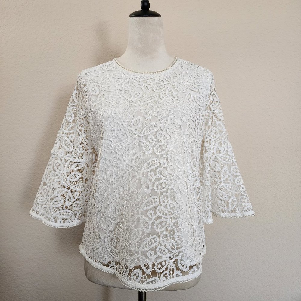 Rebecca Minkoff Jade Top in White Lace - Medium